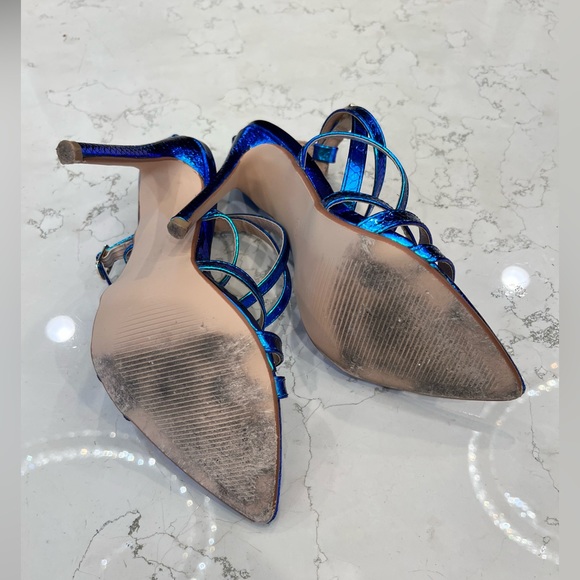 Holographic Mermaid 🧜‍♀️ snake embossed, 5” heel women’s sandals, Euro size 37 - Picture 10 of 13